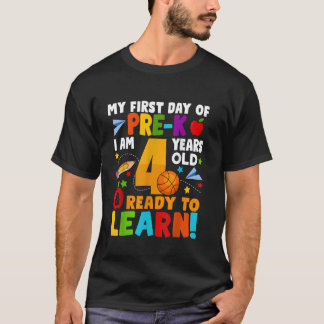 Camiseta Mi Primer Día De Predicar A Los Niños De 4 Años