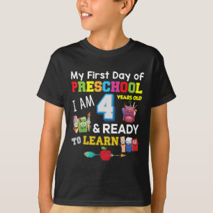 Camiseta Mi primer día de preescolar, tengo 4 años y soy Re