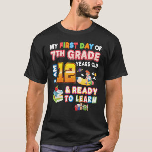 Camiseta Mi Primer Día De Séptimo Grado De 12 Años Y Prepar