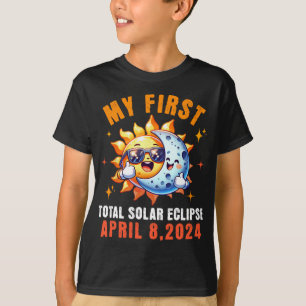 Camiseta Mi primer eclipse solar total del 8 de abril niño