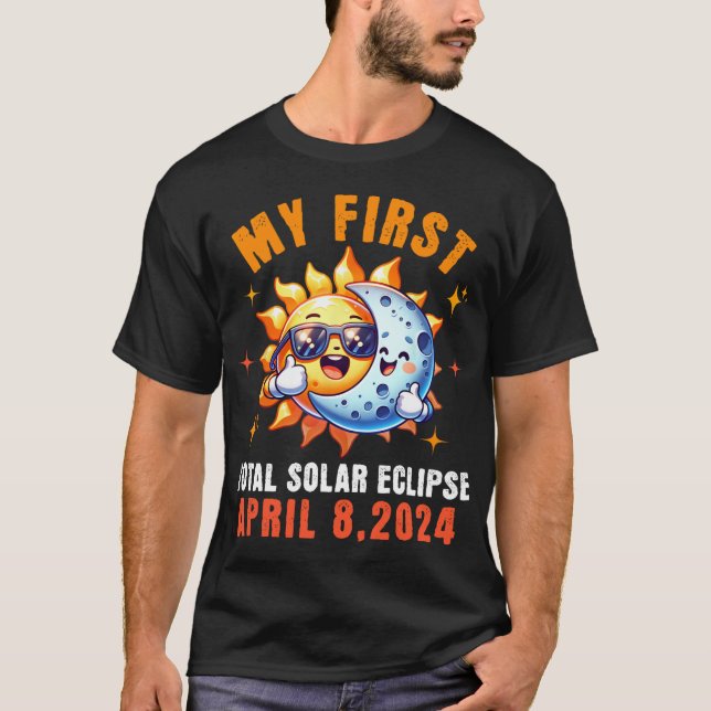 Camiseta Mi primer eclipse solar total del 8 de abril niño  (Anverso)