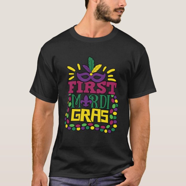 Camiseta Mi primer mardi gras hijos pequeño Fleur Jester Go (Anverso)