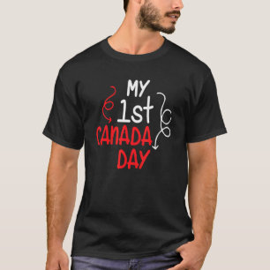 Camiseta Mi Primer Niño Del Día De Canadá, Niños Rojos Y Bl
