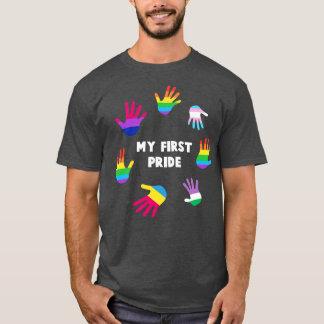 Camiseta Mi primer orgullo LGBT Orgullo Gay Tee Apoyo LGBTQ