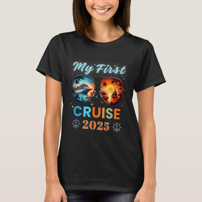 Camiseta Mi primer viaje de crucero por mar 2025 (Anverso)