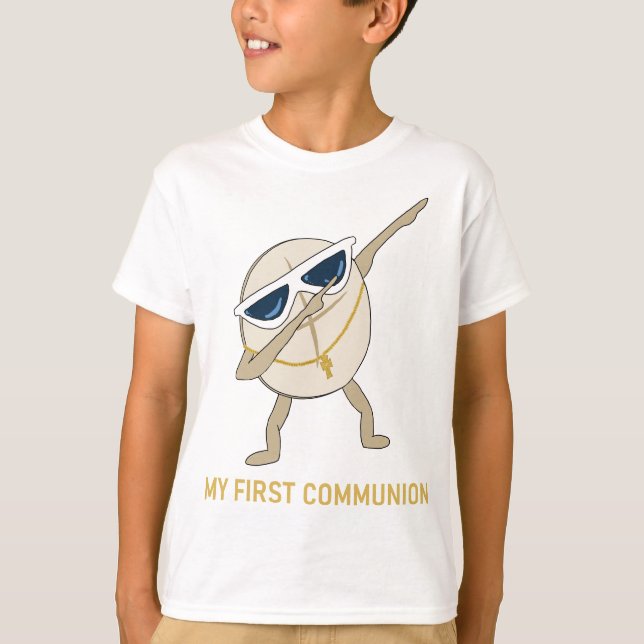 Camiseta Mi Primera Comunión Hostia de Comunión con Dabbing (Anverso)