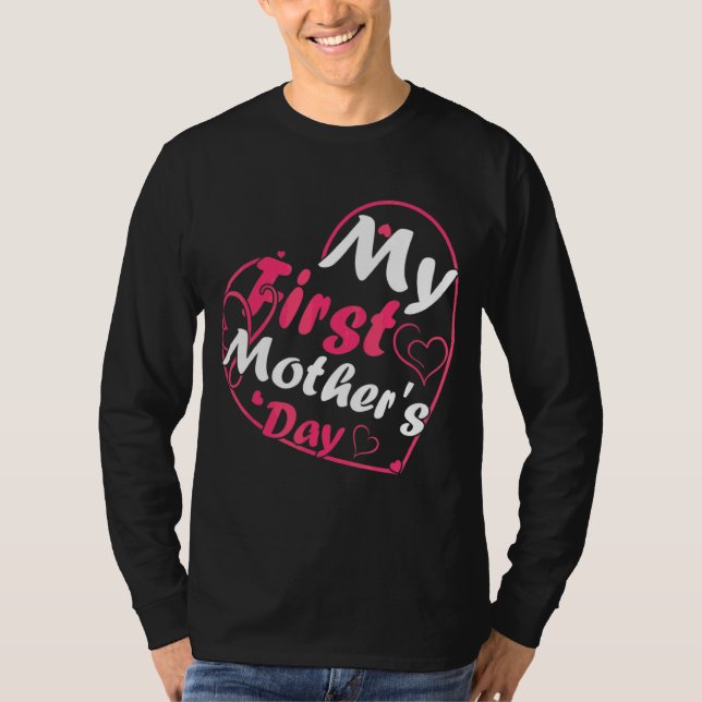 Camiseta Mi primera familia cardíaca del día de la madre 1 (Anverso)