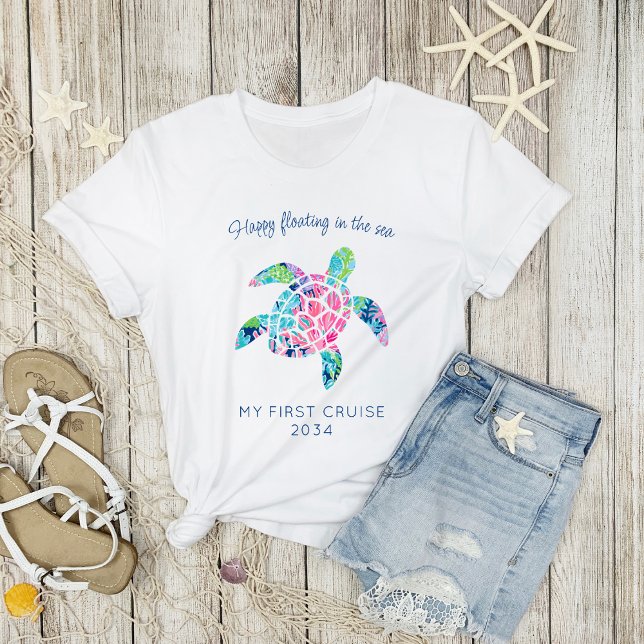 Camiseta Mi primera familia de cruceros vacacionó tortuga m (Subido por el creador)