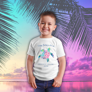 Camiseta Mi primera familia de cruceros vacacionó tortuga m