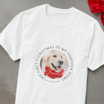 Camiseta Mi primera Mascota navideña para siempre - moderna<br><div class="desc">Este diseño simple y clásico está compuesto por tipografía de la síspera y agrega una foto personalizado. "Mi primera Navidad en mi casa para siempre" rodea la foto del personalizado.</div>