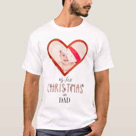 Camiseta Mi primera Navidad, cuando papá ama la foto del be