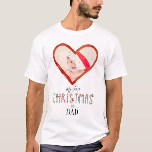 Camiseta Mi primera Navidad, cuando papá ama la foto del be