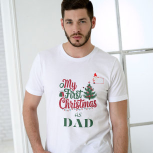 Camiseta Mi primera Navidad, papá, familia de nombres perso