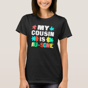 Camiseta Mi primo está seguro de que apoya el autismo infan