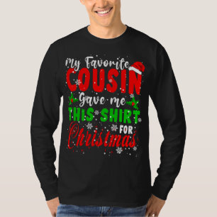 Camiseta Mi primo favorito me dio a este Navidad Santa Fa