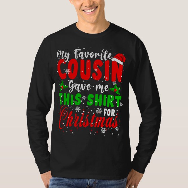 Camiseta Mi primo favorito me dio a este Navidad Santa Fa (Anverso)