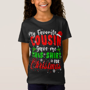 Camiseta Mi primo favorito me dio a este Navidad Santa Fa