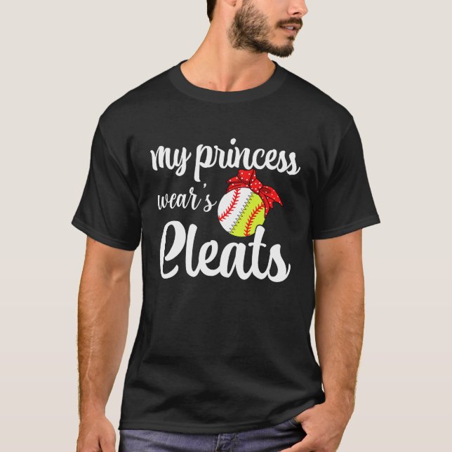 Camiseta Mi princesa lleva limpia a la mamá del béisbol Sof (Anverso)