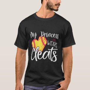 Camiseta Mi princesa lleva limpia el béisbol de mamá papá p