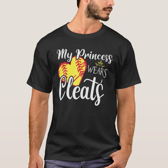 Camiseta Mi princesa lleva limpia la bola de béisbol de la  (Anverso)