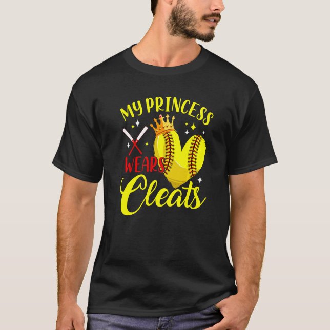 Camiseta Mi princesa lleva limpias madres hijeras de softba (Anverso)