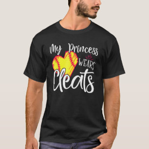 Camiseta Mi Princesa Usa Limpieza De Softbol Para Mamá Papá