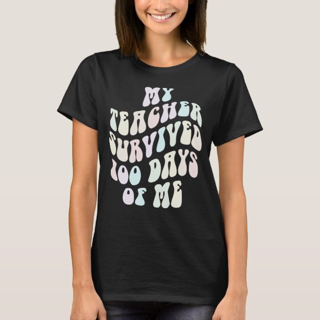 CAMISETA MI PROFESOR SOBREVIVIÓ 100 DÍAS DE MI ESCUELA (Anverso)