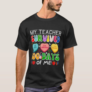 Camiseta Mi Profesor Sobrevivió A 100 Días De Mí 100 Días D