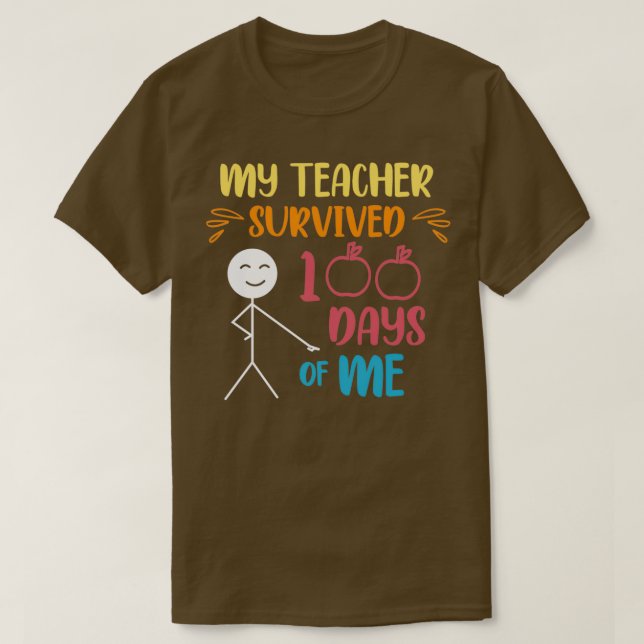 Camiseta Mi Profesor Sobrevivió A 100 Días De Mí 22 (Diseño del anverso)