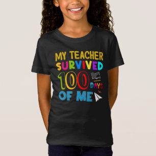 Camiseta Mi profesor sobrevivió a 100 días de mí, curiosa c
