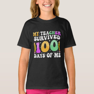 Camiseta Mi profesor sobrevivió a 100 días de mí: Diciendo