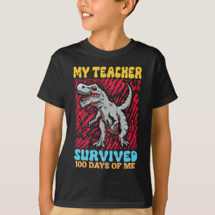 Camiseta Mi Profesor Sobrevivió A 100 Días De Mí Dinosaurio