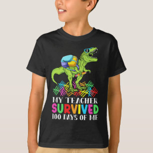 Camiseta Mi Profesor Sobrevivió A 100 Días De Mí Dinosaurio