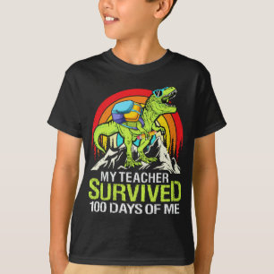 Camiseta Mi Profesor Sobrevivió A 100 Días De Mí Dinosaurio