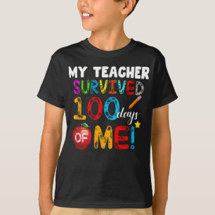 Camiseta mi profesor sobrevivió a 100 días de mi divertida