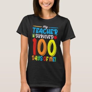 Camiseta Mi Profesor Sobrevivió A 100 Días De Mi Escuela 8
