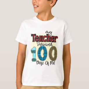 Camiseta Mi profesor sobrevivió a 100 días de mí, gracioso