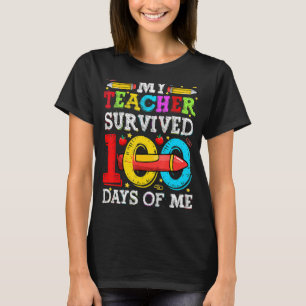 Camiseta Mi profesor sobrevivió a 100 días de mi gracioso 1