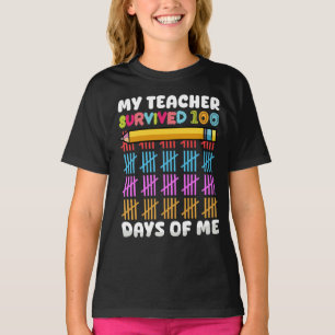 Camiseta Mi profesor sobrevivió a cientos de 100 días de mi