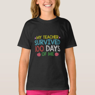 Camiseta Mi profesor sobrevivió a la escuela 100° Día de Mí