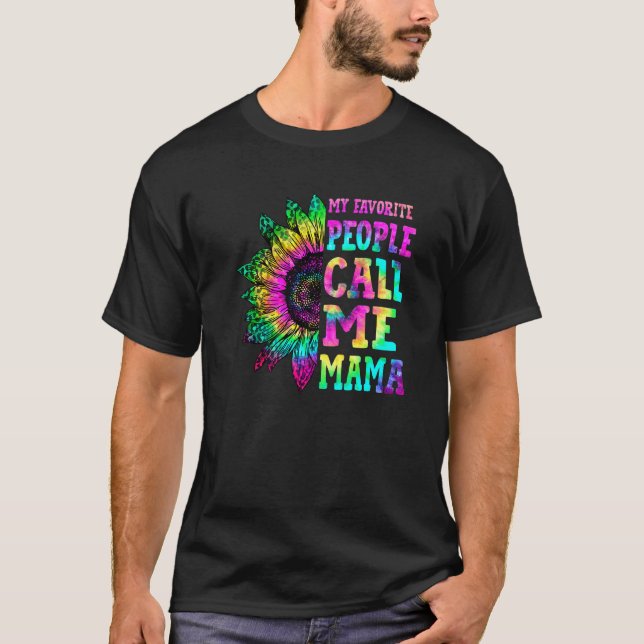 Camiseta Mi Pueblo Favorito Me Llama Mamá Sunflower Tye M (Anverso)