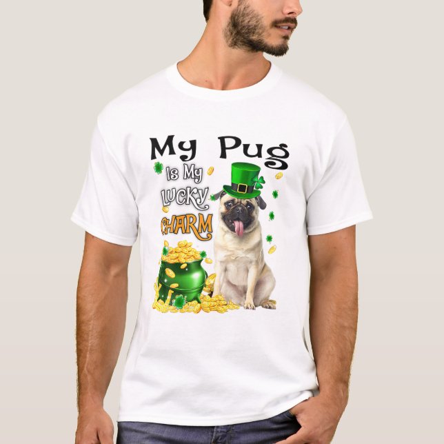 Camiseta Mi Pug Es Mi Afortunado Día De Patrocinadores De P (Anverso)