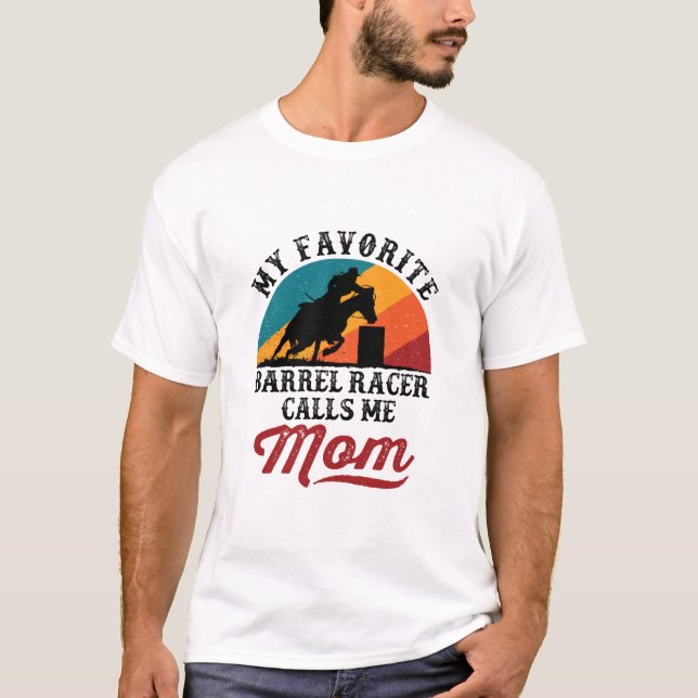 Camiseta Mi Racer De Barril Favorito Me Llama Mamá Retro (Anverso)
