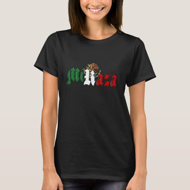 Camiseta MI RAZA Bandera Mexicana (Anverso)