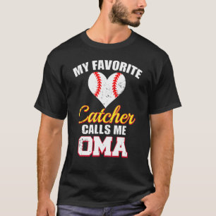 Camiseta Mi receptor favorito me llama Oma Receptor Béisbol