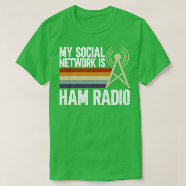 Camiseta Mi Red Social Es Ham Radio Ham Radio Ope (Diseño del anverso)