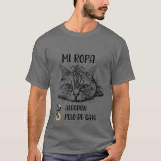 Camiseta MI ROPA 20ALGODÓN 80GATO TENGO regalo