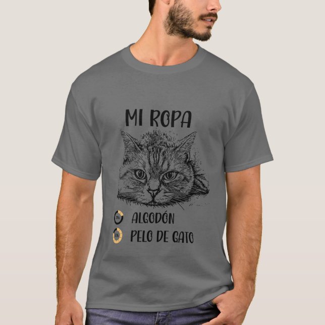 Camiseta MI ROPA 20ALGODÓN 80GATO TENGO regalo (Anverso)