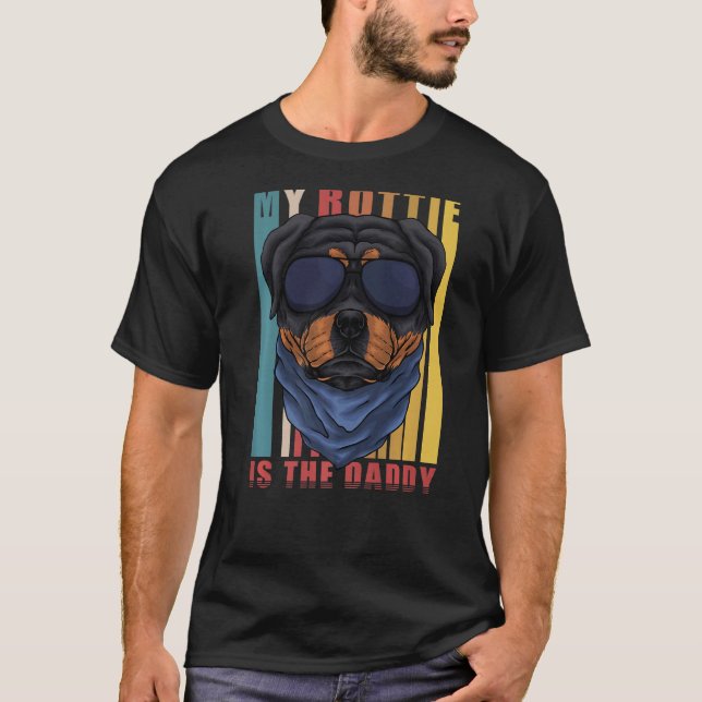 Camiseta Mi Rottie Es El Padre De Perro De Papi Rottweiler (Anverso)