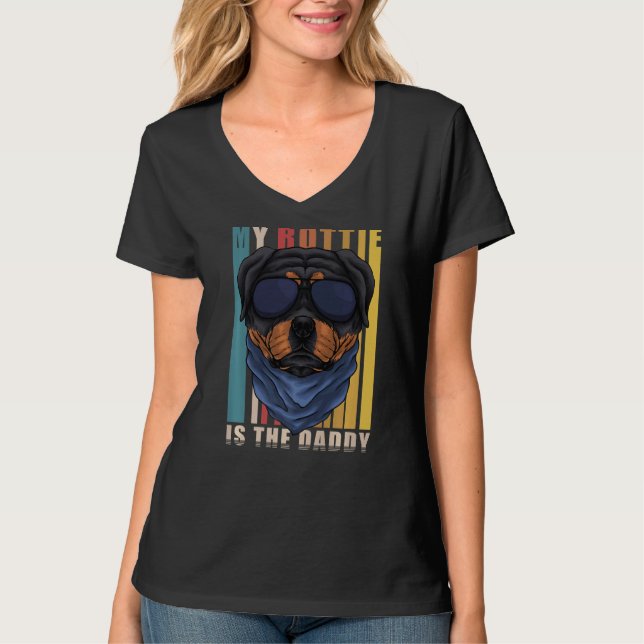 Camiseta Mi Rottie Es El Perro Papi Rottweiler (Anverso)
